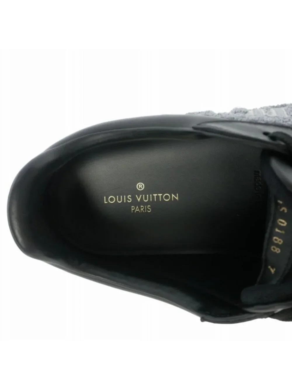Louis Vuitton Luxembourg Line Leather Pile Sneakers 7 Black Gray